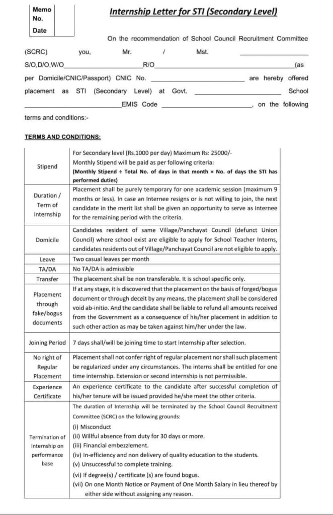 STI APPOINTMENT LETTERS