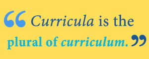 Curricula vs Curriculum 1