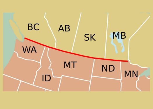 The 49th Parallel US-Canada Border