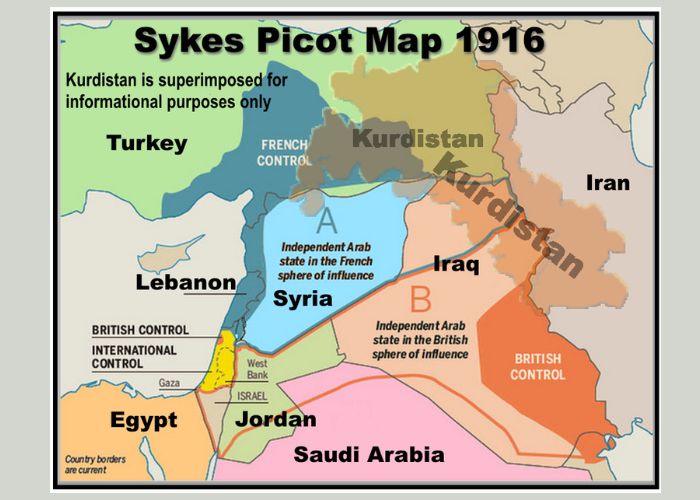 The Sykes-Picot Agreement Dividing the Middle East